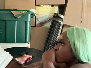 Neighbor helps with move, receives deepthroat blowjob on big black cock