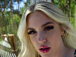 Curvy Blonde Teen Jazlyn Ray Strips with Big Natural Tits for Playboy