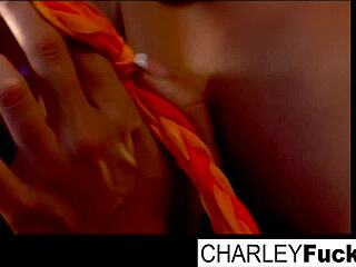 Imagine the slippery, wet fun Charlie has with sexy brunette Capri, her big tits and ass on display.