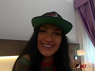 i'm suckin that big cock of adel asanti, her pierced tits are huge... wow!