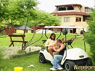 Slut Gets Pissed On Outdoors!