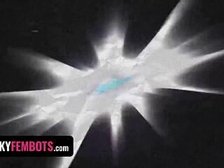 Mila Monet in latex dominates office worker