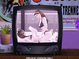 Are we just friends or more in this 3D hentai lesbian sex tape?