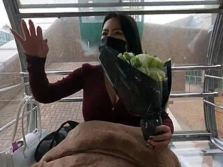 surprising nina with huge asian tits on valentines day