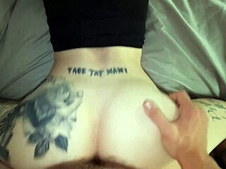 tattooed goth couple in rough passionate creampie pov action
