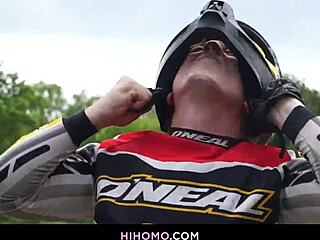 yo, check ryan rose and pheonix fellington banging hard in interracial gay anal under trees