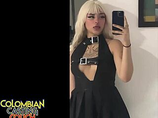 Colombian Casting Couch With Alt Goth Latina Slut Getting Cum Facial From Big Cock