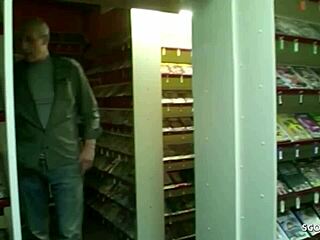 german milf mutter bi jenny fucks with 2 strangers in the videothek