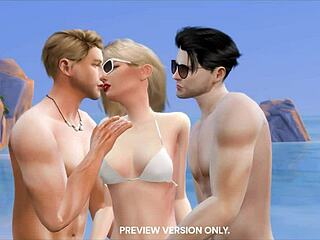 Beach stroll turns into double penetration with Taylor and Joe in 3D hentai