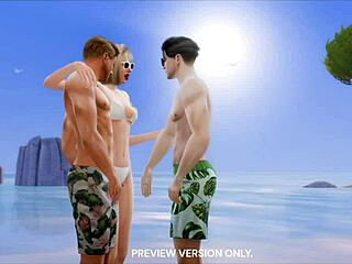 Beach stroll turns into double penetration with Taylor and Joe in 3D hentai