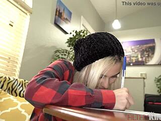 hot blonde aria banks teen takes big dick pounding in filthy casting session