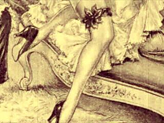 Vintage erotic illustration from antique retro cartoon