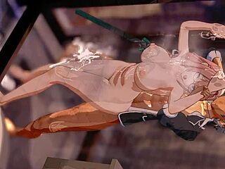 Hey, check this wild anime bent over doggystyle action from 月城柳!