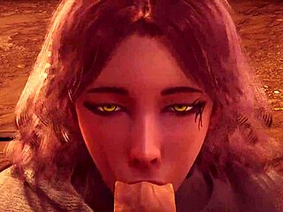 Elden Ring Melina deepthroating in 3D hentai uncensored anime sex