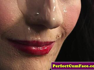 Can you handle this lingeried beauty taking a massive facial?