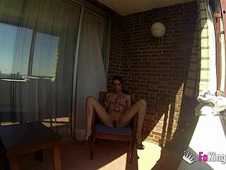 Sara Ray Masturbates On Balcony In Madrid