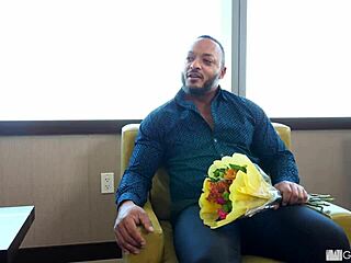 Black Cock Stretches Adrian's Ass Wide Open in the Shower