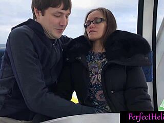 hot girl gives stranger public blowjob and swallows cum at resort