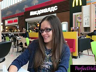 hot girl gives stranger public blowjob and swallows cum at resort