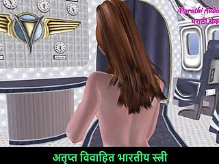 Wow! Cute Girl Striking Nude Poses in Airplane for 3D Cartoon Porn!