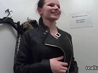 Charming Czech kitten seduced in mall for POV action 😜