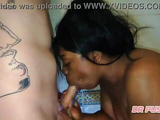 Deepthroat And Vomit On Lover's Cock In Shower