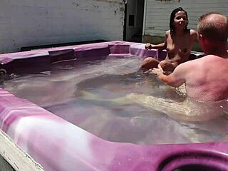 Dayanara heats up the hot tub in main scene 2.