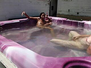 Dayanara heats up the hot tub in main scene 2.