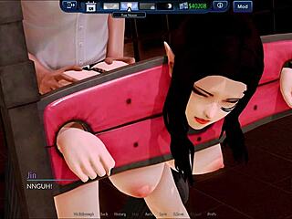 Intense harem action in anime hotel 204.