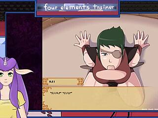 in avatar, the guard gives a blowjob with big tits and facial