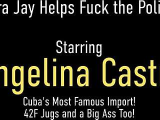 Thick Latina Angelina Castro and Milf Sara Jay Share a Hard Cock in Florida Action