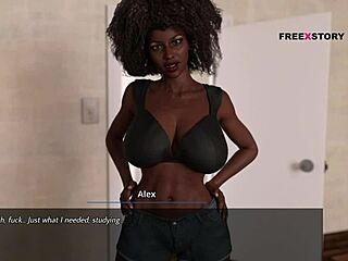 latisha gives blowjob to alex while studying