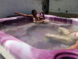 Dayanara heats up the hot tub in main scene 2.