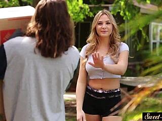 Stunning Beauty Rides Stepbro’s Cock Outdoors with Wild Desire