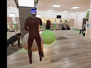 bent over anal with monster cock in gym