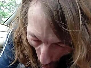 Giving Morning Blowjob To Buddy In Car