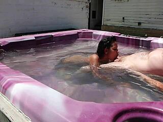 Dayanara heats up the hot tub in main scene 2.