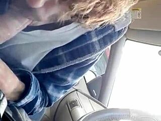 Giving Morning Blowjob To Buddy In Car