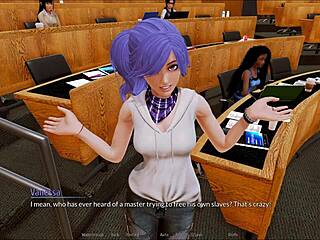 Intense harem action in anime hotel 204.