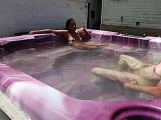 Dayanara heats up the hot tub in main scene 2.