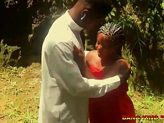 Ebony Teen Housewife Fucks Reverend Father in the Bush