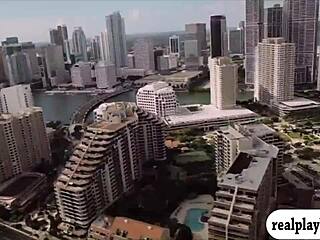 Lovely Babes in Bikinis Visit Outdoor Public Area with Big Tits