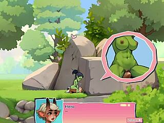 Young female orc dominates with face-sitting on lucky boy in horny game review