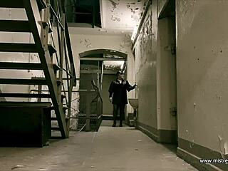 Dominatrix Mistress April Delivers Harsh Sodomy in Prison Aisle