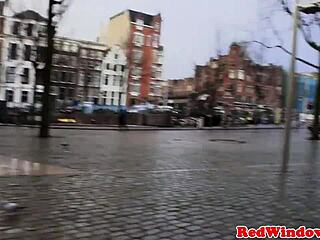 dicksucking tourist in amsterdam gets jizzed on tits