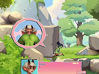 Young female orc dominates with face-sitting on lucky boy in horny game review