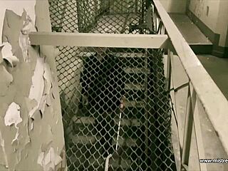 Dominatrix Mistress April Delivers Harsh Sodomy in Prison Aisle