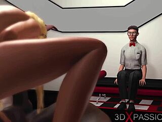 Horny young blonde gets fucked hard by big black cock!