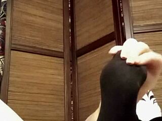 stocking fetish solo session with horny amateurs in pov