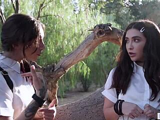 principals lure jane wilde and april olsen into lesbian play.